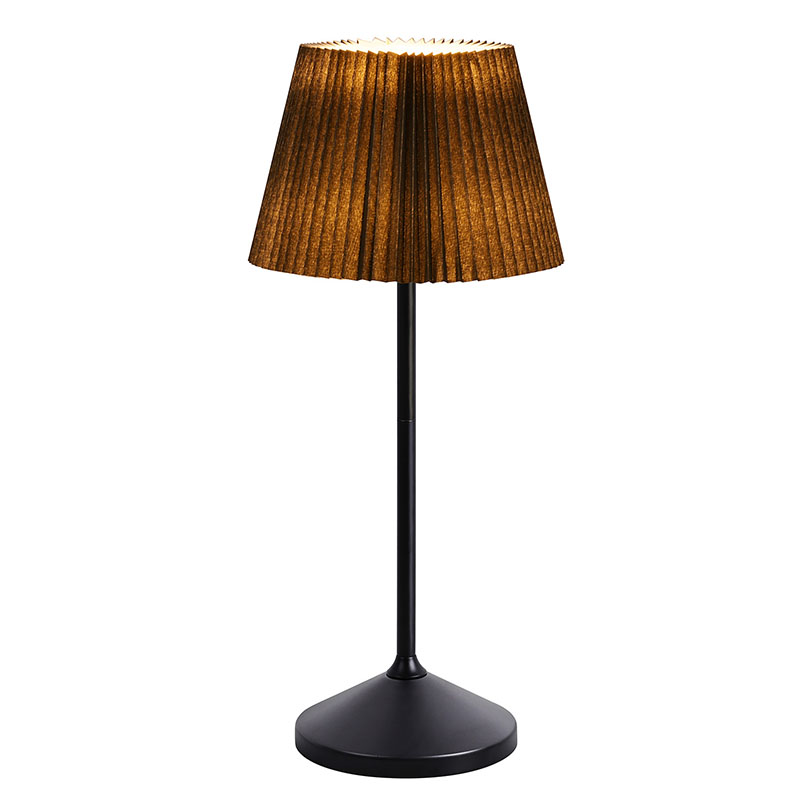 कपडा छाया संग कालो एलईडी डेस्क बत्ती